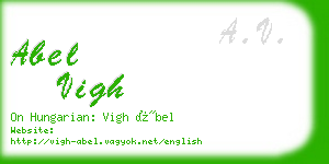 abel vigh business card